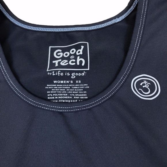 Life is Good XS Good Tech Tank Top Womens Blue Sleeveless Athletic Running - Picture 3 of 5
